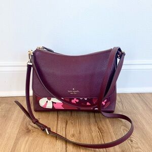 Kate Spade Melody Burgundy Floral Crossbody Bag